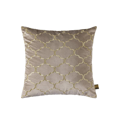 Decoratief kussen Lizze Beige Fluweel Sierkussen Embroidery Vierkant S-Decoratief kussen-PTMD