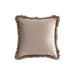 Decoratief kussen Nous Beige Fluweel Sierkussen met franjes Vierkant S-Decoratief kussen-PTMD
