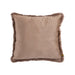 Decoratief kussen Nous Taupe Fluweel Sierkussen met franjes Vierkant L-Decoratief kussen-PTMD