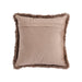 Decoratief kussen Nous Taupe Fluweel Sierkussen met franjes Vierkant S-Decoratief kussen-PTMD