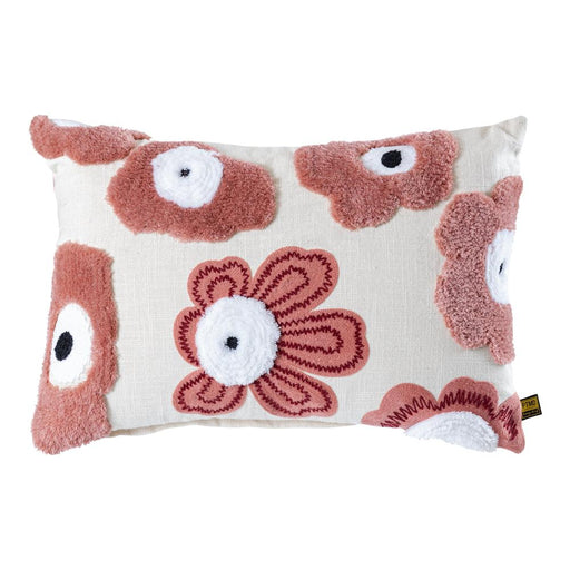 Decoratief kussen Primuse Roze Rechthoekig Embroidery Flower Sierkussen-Decoratief kussen-PTMD