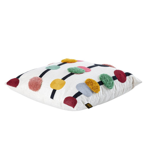Decoratief kussen Prinay Roze Vierkant Embroidery Sierkussen met Dots-Decoratief kussen-PTMD
