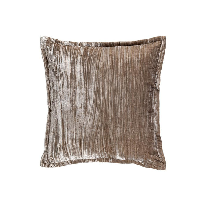 Decoratief kussen Senny Taupe Fluweel Sierkussen Ruffle Rim Vierkant L-Decoratief kussen-PTMD