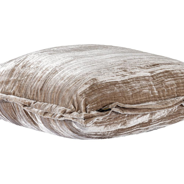 Decoratief kussen Senny Taupe Fluweel Sierkussen Ruffle Rim Vierkant L-Decoratief kussen-PTMD