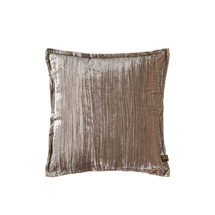 Decoratief kussen Senny Taupe Fluweel Sierkussen Ruffle Rim Vierkant L-Decoratief kussen-PTMD
