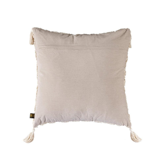 Decoratief kussen Sierkussen Zalie Naturel Cottoncushion Zebra Franjes Vierkant L-Decoratief kussen-PTMD