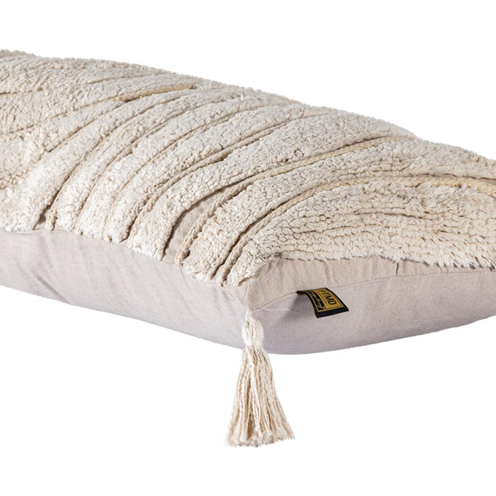 Decoratief kussen Sierkussen Zalie Naturel Cottoncushion Zebra Franjes Vierkant S-Decoratief kussen-PTMD