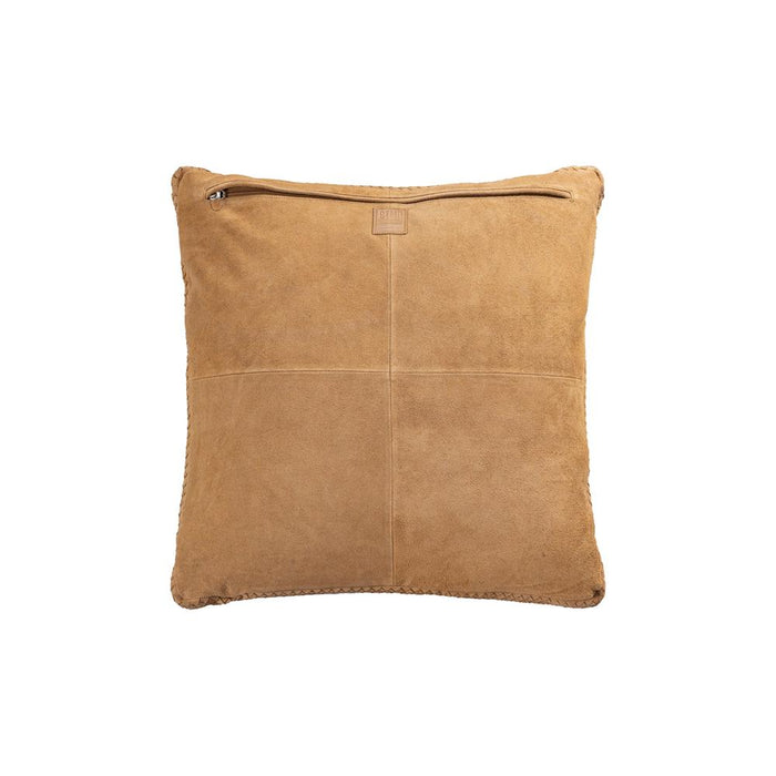 Decoratief kussen Suky Camel Suède Leer Sierkussen Vierkant L-Decoratief kussen-PTMD