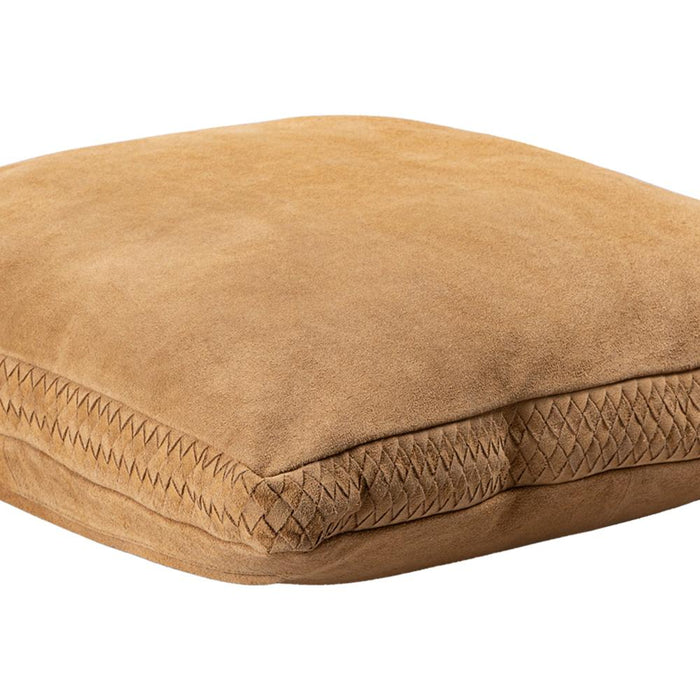 Decoratief kussen Suky Camel Suède Leer Sierkussen Vierkant L-Decoratief kussen-PTMD
