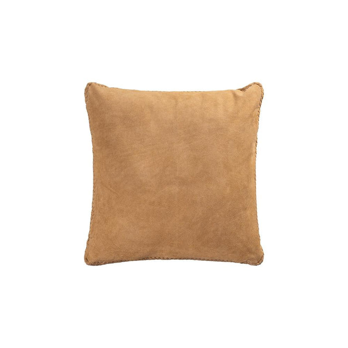 Decoratief kussen Suky Camel Suède Leer Sierkussen Vierkant L-Decoratief kussen-PTMD