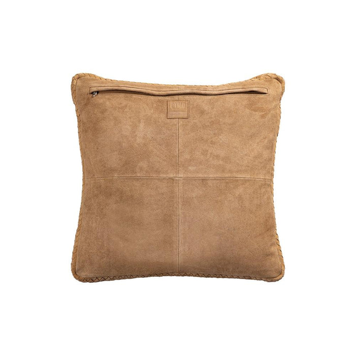 Decoratief kussen Suky Camel Suède Leer Sierkussen Vierkant S-Decoratief kussen-PTMD