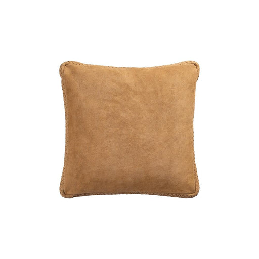 Decoratief kussen Suky Camel Suède Leer Sierkussen Vierkant S-Decoratief kussen-PTMD