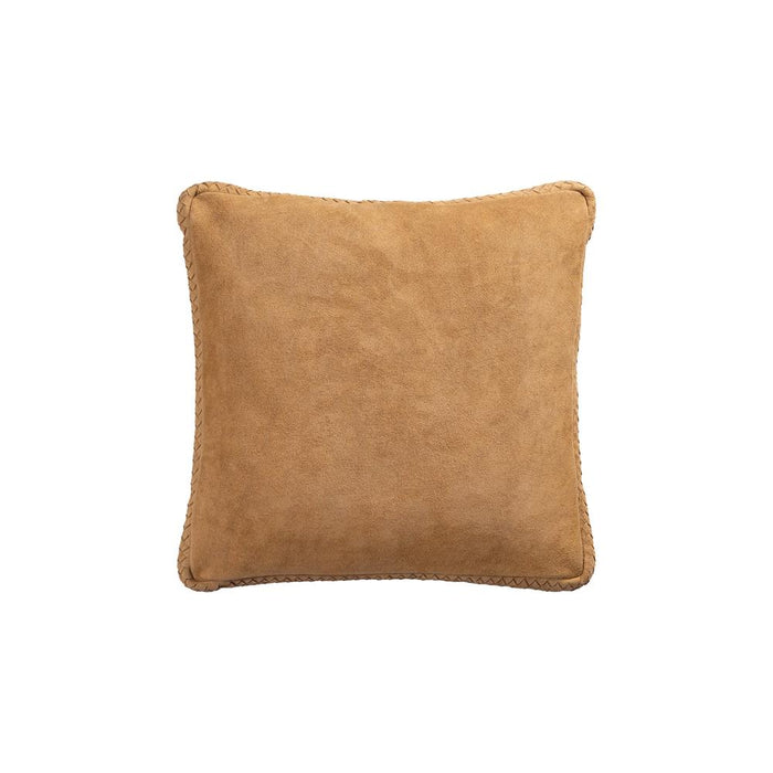 Decoratief kussen Suky Camel Suède Leer Sierkussen Vierkant S-Decoratief kussen-PTMD