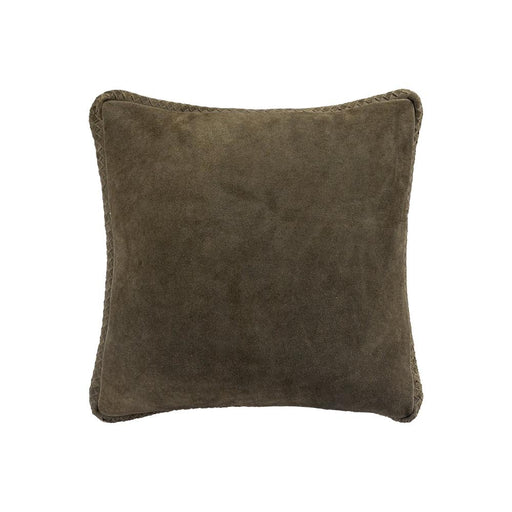 Decoratief kussen Suky Groen Suède Leer Sierkussen Vierkant S-Decoratief kussen-PTMD