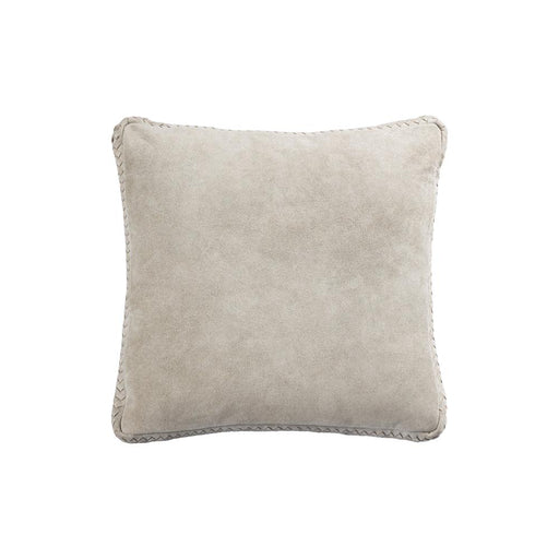 Decoratief kussen Suky Taupe Suède Leer Sierkussen Vierkant S-Decoratief kussen-PTMD