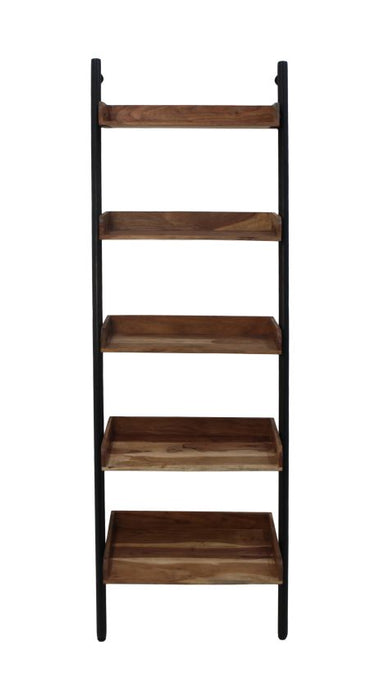 Decoratief opbergrek - 60x35x180 - Naturel/zwart - Acacia/metaal-Opbergkasten-HSM Collection