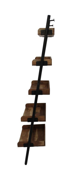 Decoratief opbergrek - 60x35x180 - Naturel/zwart - Acacia/metaal-Opbergkasten-HSM Collection