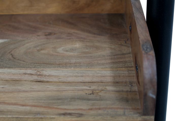 Decoratief opbergrek - 60x35x180 - Naturel/zwart - Acacia/metaal-Opbergkasten-HSM Collection