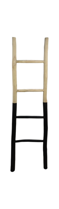 Decoratieve ladder - 45x4x150 - Naturel/zwart - Teak-Decoratief ladders-HSM Collection