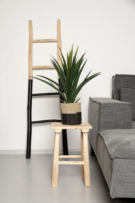 Decoratieve ladder - 45x4x150 - Naturel/zwart - Teak-Decoratief ladders-HSM Collection