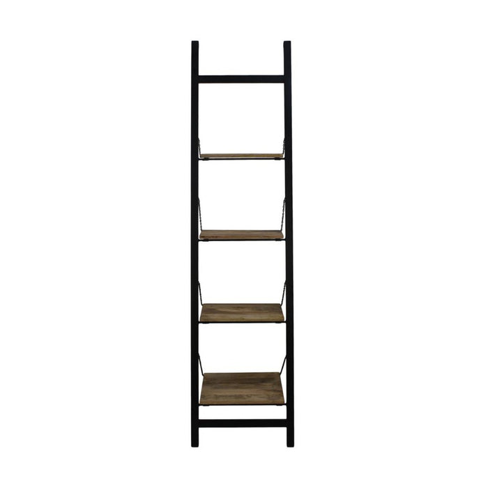 Decoratieve ladder - mangohout/ijzer - powdercoated zwart-Decoratief ladders-HSM Collection