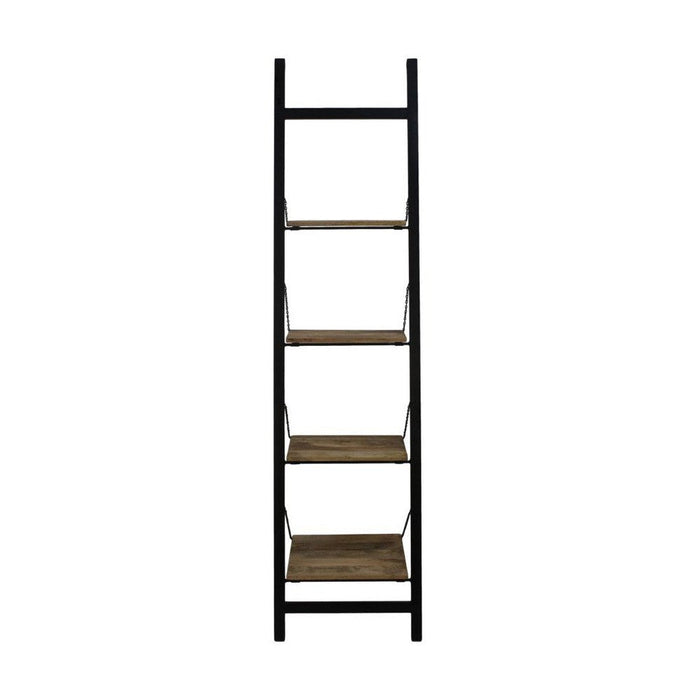 Decoratieve ladder - mangohout/ijzer - powdercoated zwart-Decoratief ladders-HSM Collection