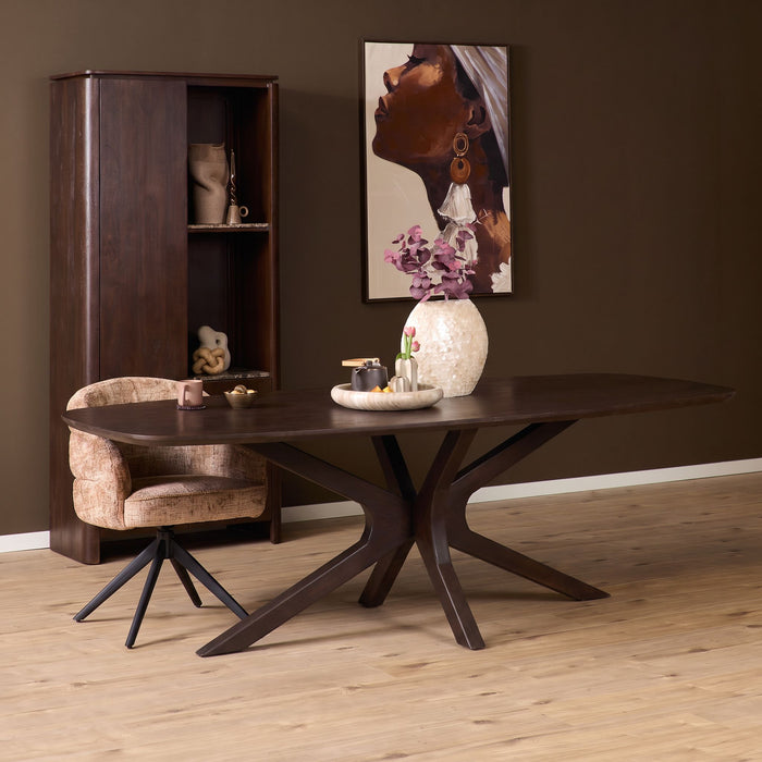 Deens ovale eettafel Milo Bruin Mangohout 210 cm