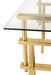 Desk Adjustable Stainless Steel/Glass Gold/Transparent-Bureaus-J-Line