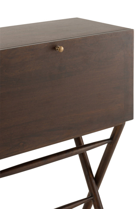 Desk Conie Mango Wood Dark Brown-Bureaus-J-Line