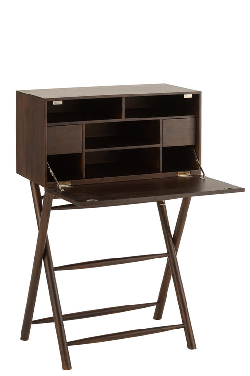 Desk Conie Mango Wood Dark Brown-Bureaus-J-Line