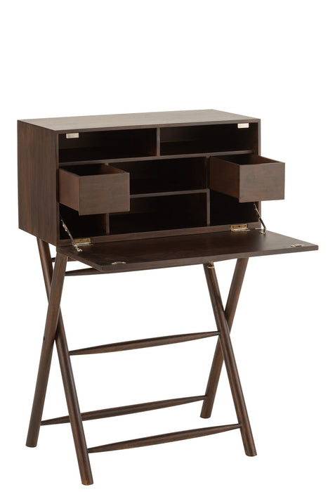 Desk Conie Mango Wood Dark Brown-Bureaus-J-Line