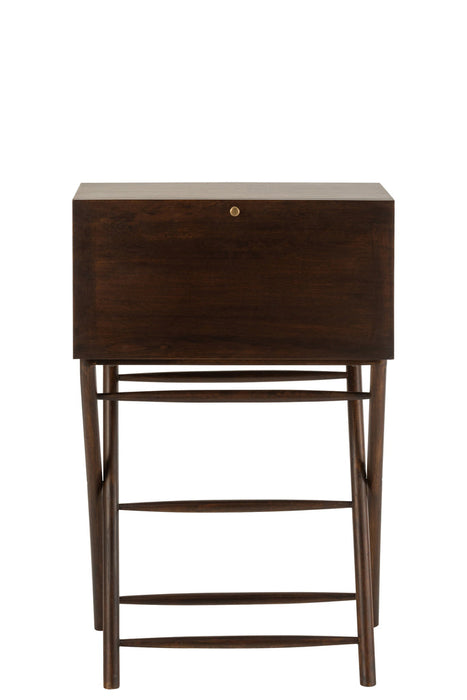 Desk Conie Mango Wood Dark Brown-Bureaus-J-Line