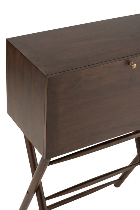 Desk Conie Mango Wood Dark Brown-Bureaus-J-Line