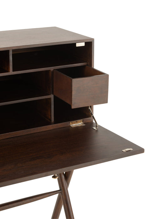 Desk Conie Mango Wood Dark Brown-Bureaus-J-Line