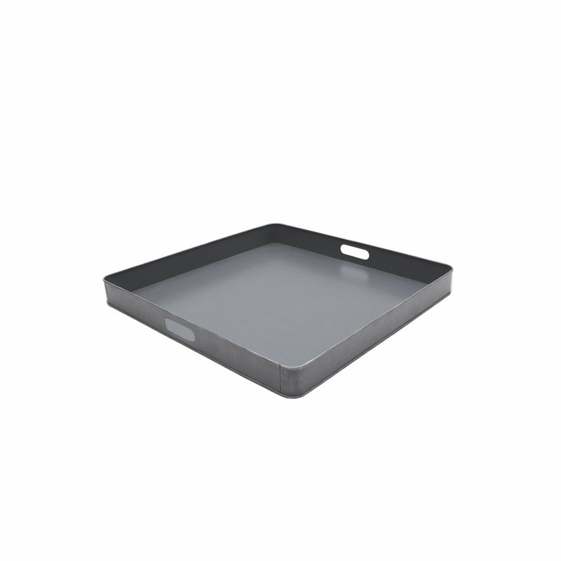 Dienblad Antiek Grijs Metaal L 60x60x6 cm-Dienbladen-LABEL51