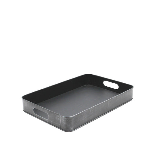 Dienblad Antiek Grijs Metaal S 39x28x6 cm-Dienbladen-LABEL51