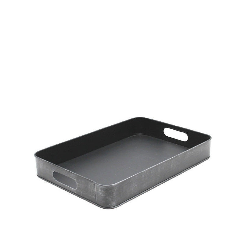 Dienblad Antiek Grijs Metaal S 39x28x6 cm-Dienbladen-LABEL51