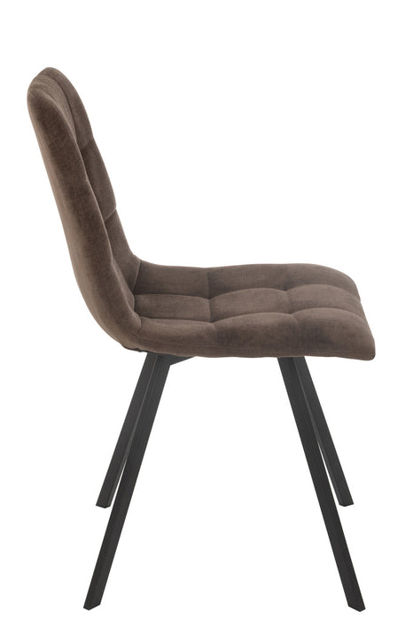 Dining Chair Clark Metal/Polyester Brown-Eetkamerstoelen-J-Line