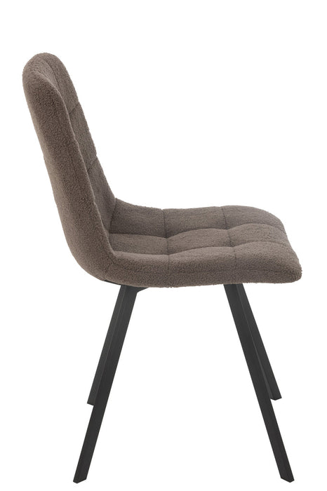 Dining Chair Clark Metal/Polyester Brown-Eetkamerstoelen-J-Line