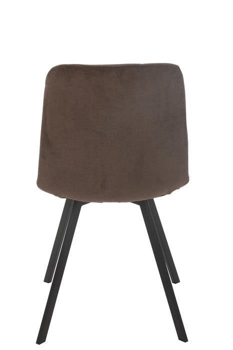 Dining Chair Clark Metal/Polyester Brown-Eetkamerstoelen-J-Line