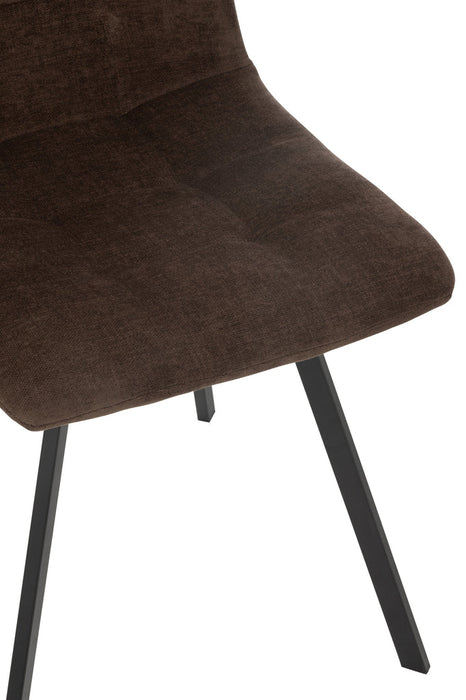 Dining Chair Clark Metal/Polyester Brown-Eetkamerstoelen-J-Line