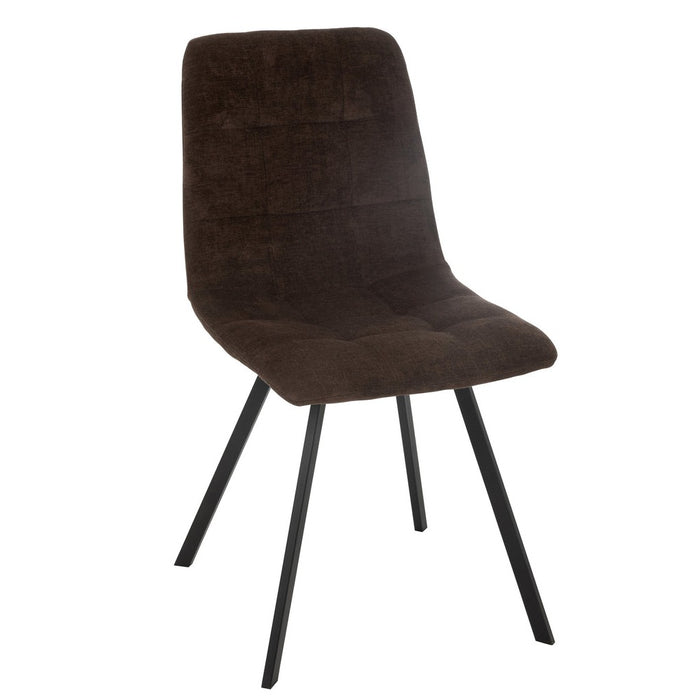 Dining Chair Clark Metal/Polyester Brown-Eetkamerstoelen-J-Line