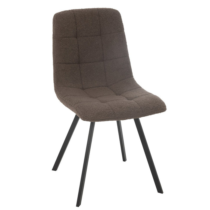 Dining Chair Clark Metal/Polyester Brown-Eetkamerstoelen-J-Line