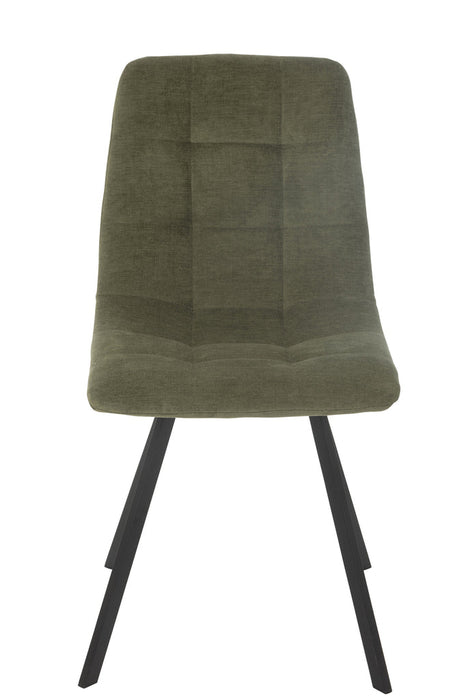 Dining Chair Clark Metal/Polyester Green-Eetkamerstoelen-J-Line