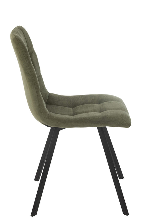 Dining Chair Clark Metal/Polyester Green-Eetkamerstoelen-J-Line