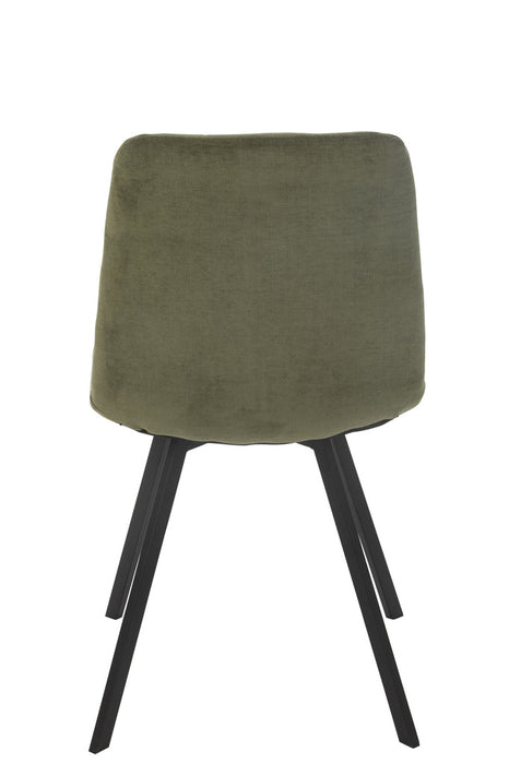 Dining Chair Clark Metal/Polyester Green-Eetkamerstoelen-J-Line