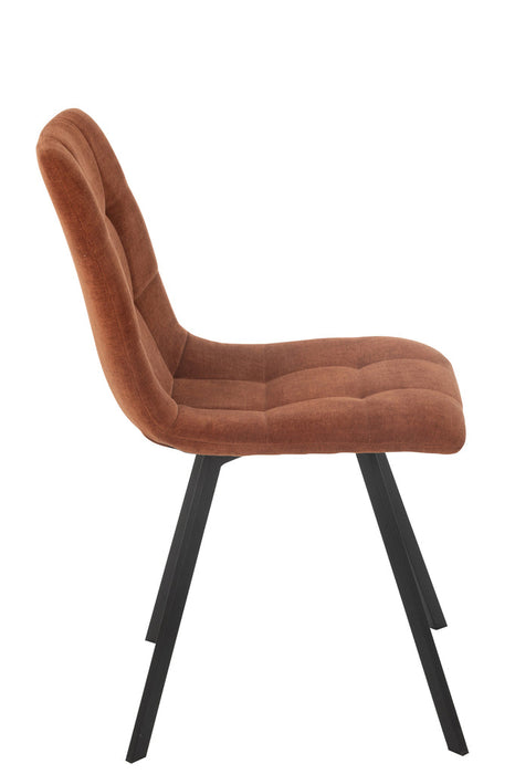 Dining Chair Clark Metal/Polyester Rust-Eetkamerstoelen-J-Line