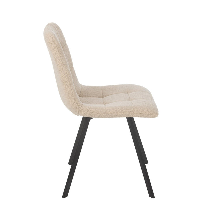 Dining Chair Clark Metal/Polyester White-Eetkamerstoelen-J-Line