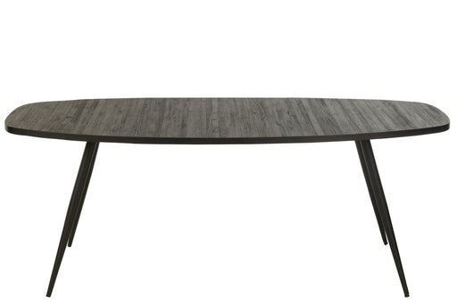 Dining Table Oval Recycle Teak Black-Eettafels-J-Line