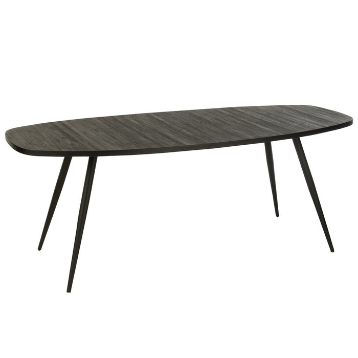 Dining Table Oval Recycle Teak Black-Eettafels-J-Line